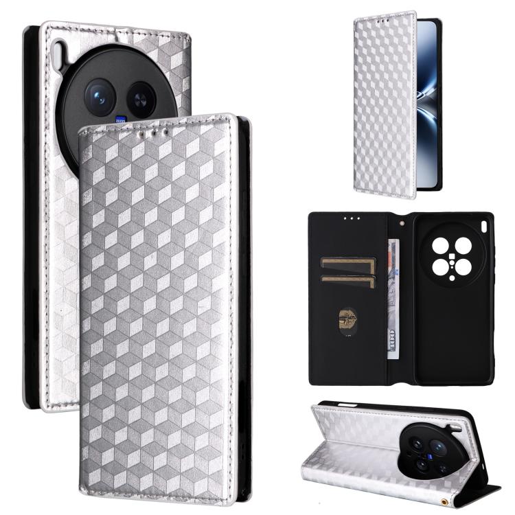 Cubic Grid Texture Flip Leather Phone Case, For vivo Y400 4G / 5G / Z10 Lite 4G, For vivo V60 5G, For vivo X200 FE 5G / S30 Pro mini 5G, For vivo X200s 5G, For vivo X200 Ultra 5G, For vivo Y39 5G / Y300i 5G, For vivo V50 Lite 5G, For vivo Y29 4G / T4X ...
