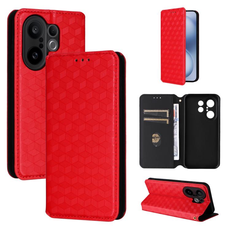 Cubic Grid Texture Flip Leather Phone Case, For vivo Y400 4G / 5G / Z10 Lite 4G, For vivo V60 5G, For vivo X200 FE 5G / S30 Pro mini 5G, For vivo X200s 5G, For vivo X200 Ultra 5G, For vivo Y39 5G / Y300i 5G, For vivo V50 Lite 5G, For vivo Y29 4G / T4X ...