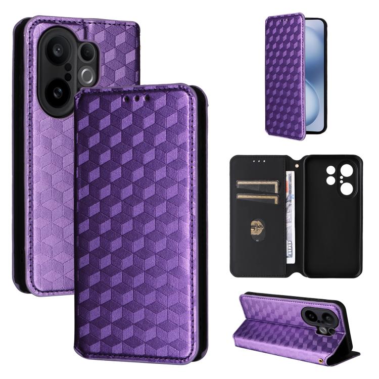 Cubic Grid Texture Flip Leather Phone Case, For vivo Y400 4G / 5G / Z10 Lite 4G, For vivo V60 5G, For vivo X200 FE 5G / S30 Pro mini 5G, For vivo X200s 5G, For vivo X200 Ultra 5G, For vivo Y39 5G / Y300i 5G, For vivo V50 Lite 5G, For vivo Y29 4G / T4X ...