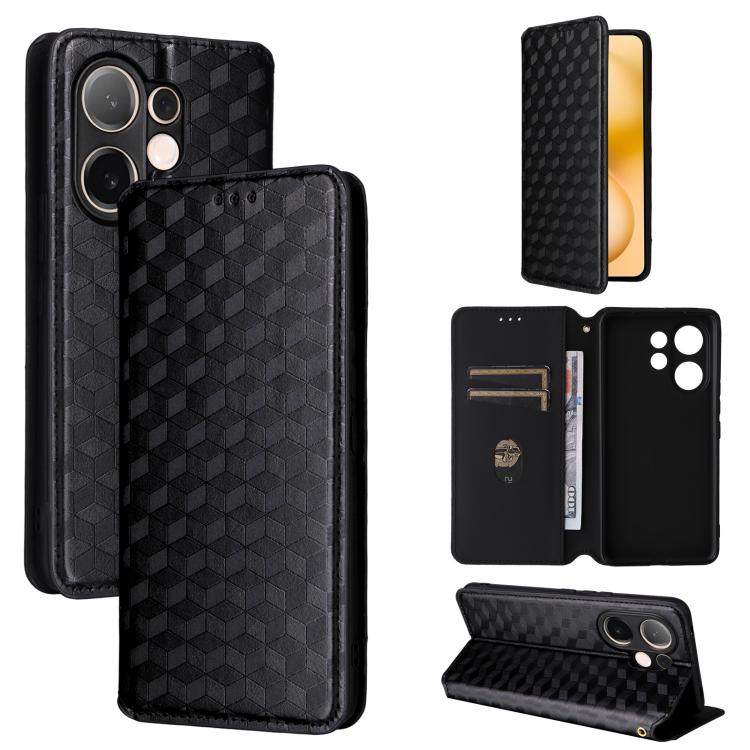 Cubic Grid Texture Flip Leather Phone Case, For vivo Y400 4G / 5G / Z10 Lite 4G, For vivo V60 5G, For vivo X200 FE 5G / S30 Pro mini 5G, For vivo X200s 5G, For vivo X200 Ultra 5G, For vivo Y39 5G / Y300i 5G, For vivo V50 Lite 5G, For vivo Y29 4G / T4X ...