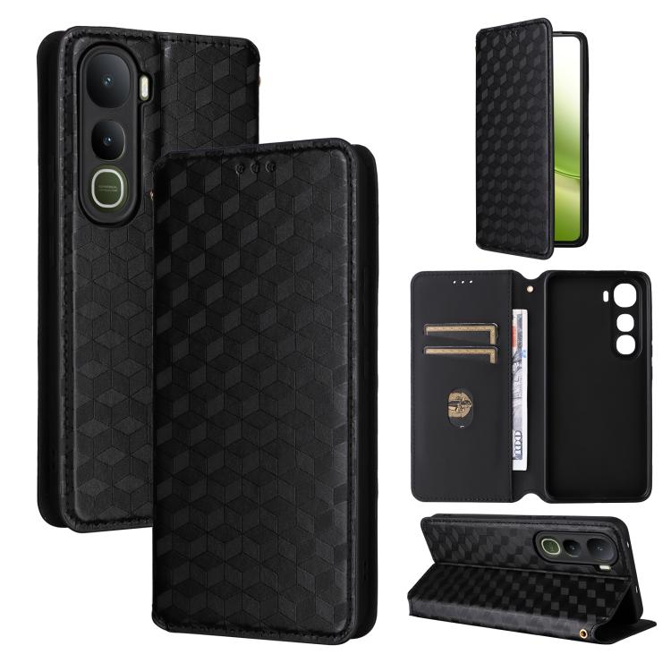 Cubic Grid Texture Flip Leather Phone Case, For vivo Y400 4G / 5G / Z10 Lite 4G, For vivo V60 5G, For vivo X200 FE 5G / S30 Pro mini 5G, For vivo X200s 5G, For vivo X200 Ultra 5G, For vivo Y39 5G / Y300i 5G, For vivo V50 Lite 5G, For vivo Y29 4G / T4X ...