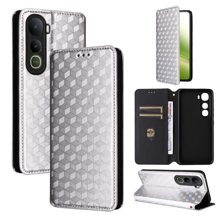 Cubic Grid Texture Flip Leather Phone Case, For vivo Y400 4G / 5G / Z10 Lite 4G, For vivo V60 5G, For vivo X200 FE 5G / S30 Pro mini 5G, For vivo X200s 5G, For vivo X200 Ultra 5G, For vivo Y39 5G / Y300i 5G, For vivo V50 Lite 5G, For vivo Y29 4G / T4X ...