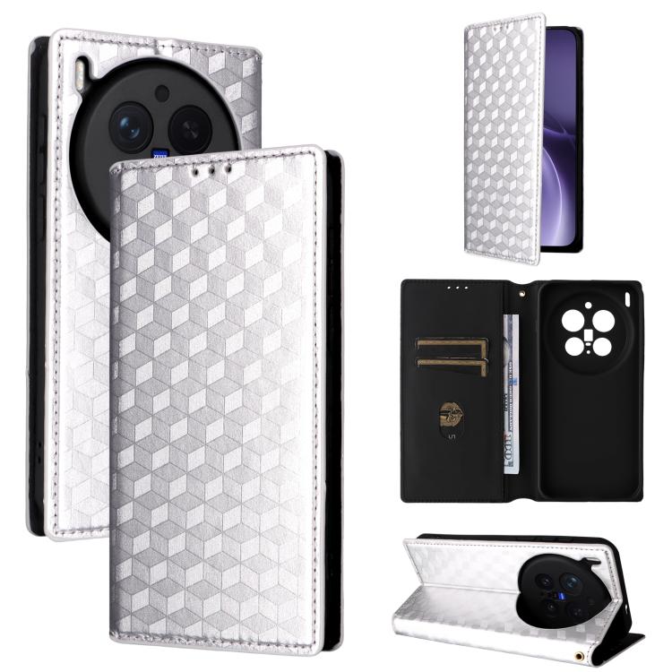 Cubic Grid Texture Flip Leather Phone Case, For vivo iQOO Z11S / V80 Lite SEA, For vivo S2 5G / V80 Lite 5G, For vivo Y05e 4G / T5e 4G, For vivo X300 E 5G, For vivo iQOO Z11 5G / T5 Pro 5G / Y500 4G, For vivo Y600 Turbo 5G, For vivo X300 FE / S50 Pro m...