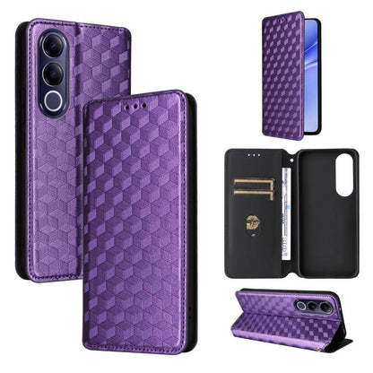 Cubic Grid Texture Flip Leather Phone Case, For vivo iQOO Z11S / V80 Lite SEA, For vivo S2 5G / V80 Lite 5G, For vivo Y05e 4G / T5e 4G, For vivo X300 E 5G, For vivo iQOO Z11 5G / T5 Pro 5G / Y500 4G, For vivo Y600 Turbo 5G, For vivo X300 FE / S50 Pro m...