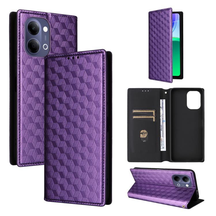 Cubic Grid Texture Flip Leather Phone Case, For vivo iQOO Z11S / V80 Lite SEA, For vivo S2 5G / V80 Lite 5G, For vivo Y05e 4G / T5e 4G, For vivo X300 E 5G, For vivo iQOO Z11 5G / T5 Pro 5G / Y500 4G, For vivo Y600 Turbo 5G, For vivo X300 FE / S50 Pro m...
