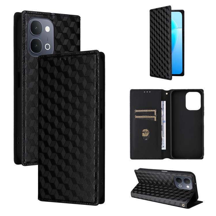 Cubic Grid Texture Flip Leather Phone Case, For vivo iQOO Z11S / V80 Lite SEA, For vivo S2 5G / V80 Lite 5G, For vivo Y05e 4G / T5e 4G, For vivo X300 E 5G, For vivo iQOO Z11 5G / T5 Pro 5G / Y500 4G, For vivo Y600 Turbo 5G, For vivo X300 FE / S50 Pro m...