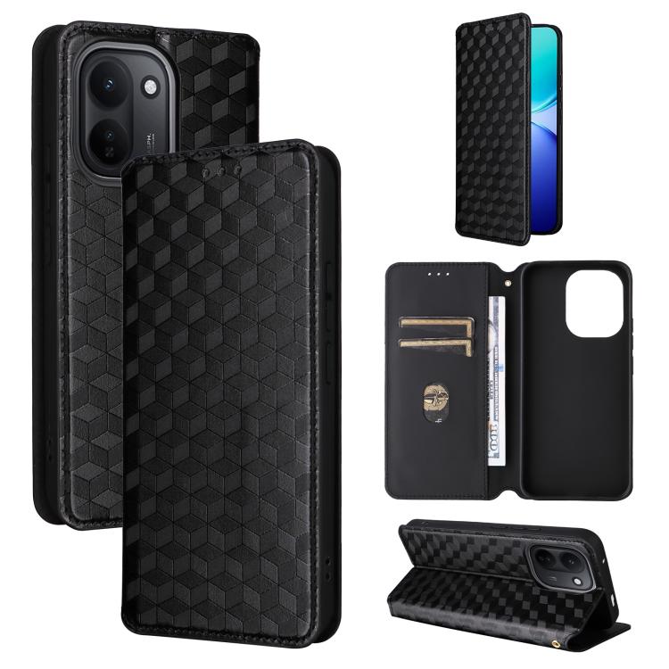 Cubic Grid Texture Flip Leather Phone Case, For vivo iQOO Z11S / V80 Lite SEA, For vivo S2 5G / V80 Lite 5G, For vivo Y05e 4G / T5e 4G, For vivo X300 E 5G, For vivo iQOO Z11 5G / T5 Pro 5G / Y500 4G, For vivo Y600 Turbo 5G, For vivo X300 FE / S50 Pro m...