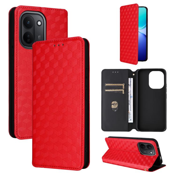 Cubic Grid Texture Flip Leather Phone Case, For vivo iQOO Z11S / V80 Lite SEA, For vivo S2 5G / V80 Lite 5G, For vivo Y05e 4G / T5e 4G, For vivo X300 E 5G, For vivo iQOO Z11 5G / T5 Pro 5G / Y500 4G, For vivo Y600 Turbo 5G, For vivo X300 FE / S50 Pro m...
