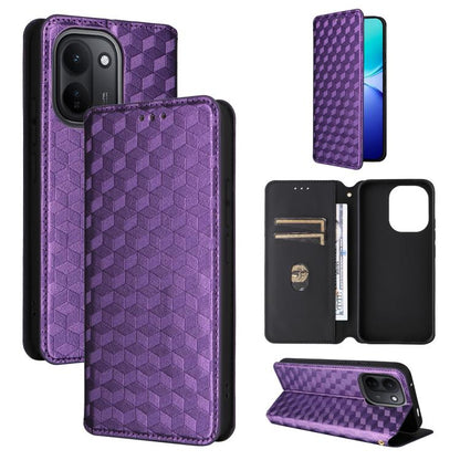 Cubic Grid Texture Flip Leather Phone Case, For vivo iQOO Z11S / V80 Lite SEA, For vivo S2 5G / V80 Lite 5G, For vivo Y05e 4G / T5e 4G, For vivo X300 E 5G, For vivo iQOO Z11 5G / T5 Pro 5G / Y500 4G, For vivo Y600 Turbo 5G, For vivo X300 FE / S50 Pro m...