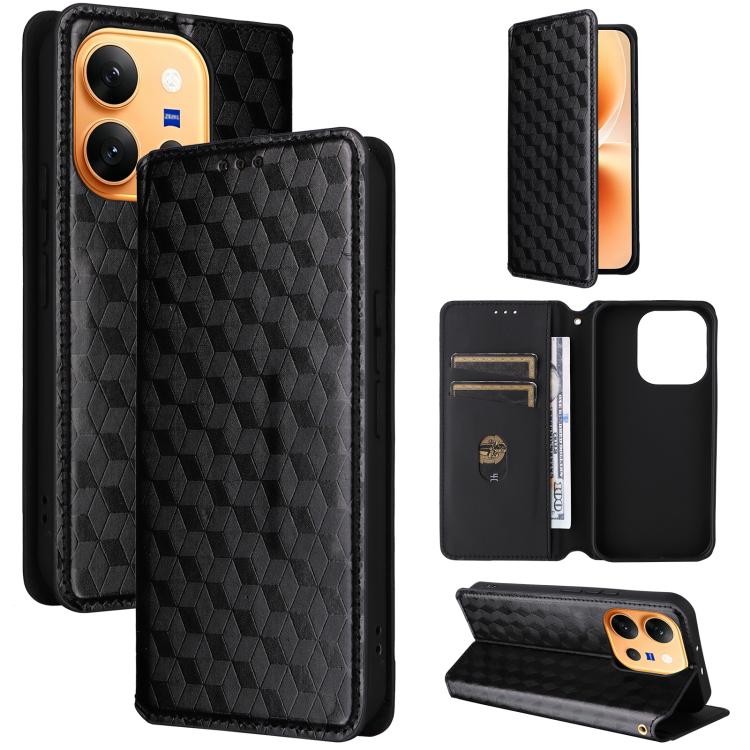 Cubic Grid Texture Flip Leather Phone Case, For vivo iQOO Z11S / V80 Lite SEA, For vivo S2 5G / V80 Lite 5G, For vivo Y05e 4G / T5e 4G, For vivo X300 E 5G, For vivo iQOO Z11 5G / T5 Pro 5G / Y500 4G, For vivo Y600 Turbo 5G, For vivo X300 FE / S50 Pro m...