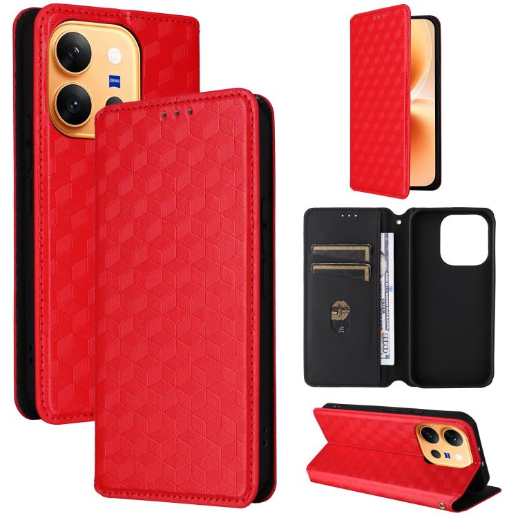 Cubic Grid Texture Flip Leather Phone Case, For vivo iQOO Z11S / V80 Lite SEA, For vivo S2 5G / V80 Lite 5G, For vivo Y05e 4G / T5e 4G, For vivo X300 E 5G, For vivo iQOO Z11 5G / T5 Pro 5G / Y500 4G, For vivo Y600 Turbo 5G, For vivo X300 FE / S50 Pro m...