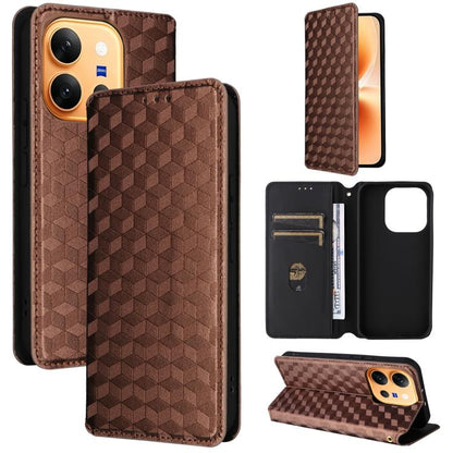 Cubic Grid Texture Flip Leather Phone Case, For vivo iQOO Z11S / V80 Lite SEA, For vivo S2 5G / V80 Lite 5G, For vivo Y05e 4G / T5e 4G, For vivo X300 E 5G, For vivo iQOO Z11 5G / T5 Pro 5G / Y500 4G, For vivo Y600 Turbo 5G, For vivo X300 FE / S50 Pro m...