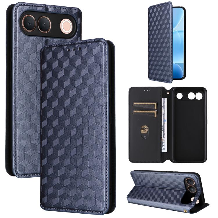 Cubic Grid Texture Flip Leather Phone Case, For vivo iQOO Z11S / V80 Lite SEA, For vivo S2 5G / V80 Lite 5G, For vivo Y05e 4G / T5e 4G, For vivo X300 E 5G, For vivo iQOO Z11 5G / T5 Pro 5G / Y500 4G, For vivo Y600 Turbo 5G, For vivo X300 FE / S50 Pro m...
