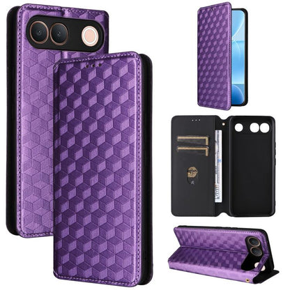Cubic Grid Texture Flip Leather Phone Case, For vivo iQOO Z11S / V80 Lite SEA, For vivo S2 5G / V80 Lite 5G, For vivo Y05e 4G / T5e 4G, For vivo X300 E 5G, For vivo iQOO Z11 5G / T5 Pro 5G / Y500 4G, For vivo Y600 Turbo 5G, For vivo X300 FE / S50 Pro m...