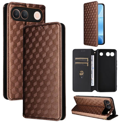 Cubic Grid Texture Flip Leather Phone Case, For vivo iQOO Z11S / V80 Lite SEA, For vivo S2 5G / V80 Lite 5G, For vivo Y05e 4G / T5e 4G, For vivo X300 E 5G, For vivo iQOO Z11 5G / T5 Pro 5G / Y500 4G, For vivo Y600 Turbo 5G, For vivo X300 FE / S50 Pro m...