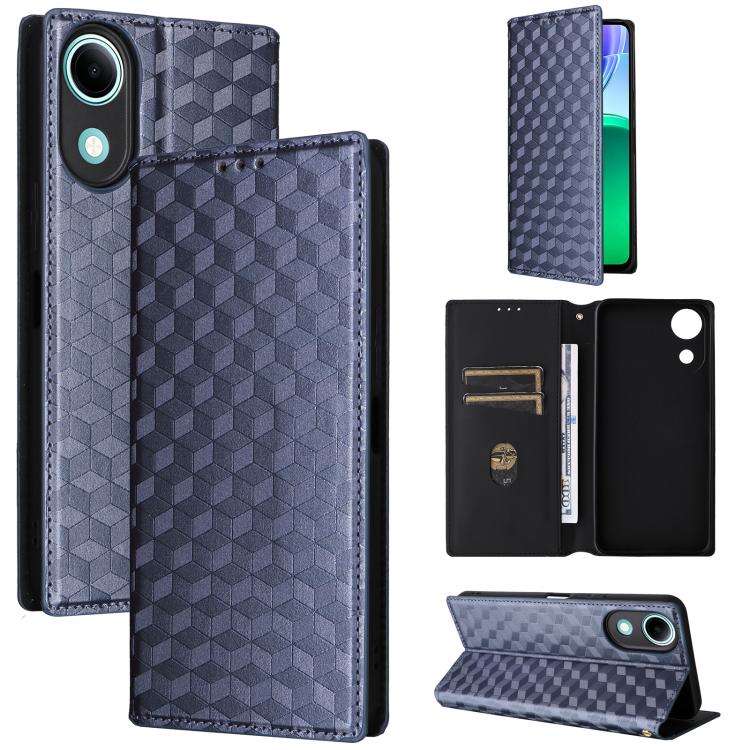 Cubic Grid Texture Flip Leather Phone Case, For vivo iQOO Z11S / V80 Lite SEA, For vivo S2 5G / V80 Lite 5G, For vivo Y05e 4G / T5e 4G, For vivo X300 E 5G, For vivo iQOO Z11 5G / T5 Pro 5G / Y500 4G, For vivo Y600 Turbo 5G, For vivo X300 FE / S50 Pro m...