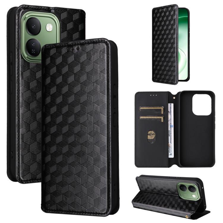 Cubic Grid Texture Flip Leather Phone Case, For vivo iQOO Z11S / V80 Lite SEA, For vivo S2 5G / V80 Lite 5G, For vivo Y05e 4G / T5e 4G, For vivo X300 E 5G, For vivo iQOO Z11 5G / T5 Pro 5G / Y500 4G, For vivo Y600 Turbo 5G, For vivo X300 FE / S50 Pro m...