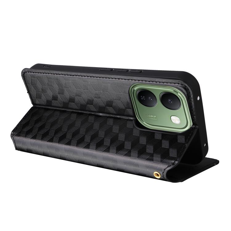 Cubic Grid Texture Flip Leather Phone Case, For vivo iQOO Z11S / V80 Lite SEA, For vivo S2 5G / V80 Lite 5G, For vivo Y05e 4G / T5e 4G, For vivo X300 E 5G, For vivo iQOO Z11 5G / T5 Pro 5G / Y500 4G, For vivo Y600 Turbo 5G, For vivo X300 FE / S50 Pro m...