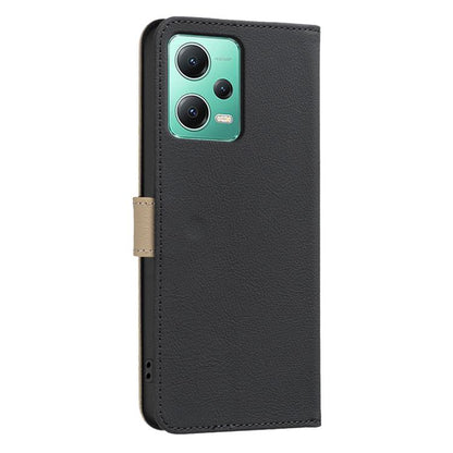 Splicing Color Hollow Flower Pattern RFID Leather Phone Case, For Xiaomi Poco X5, For Xiaomi Poco M3 Pro