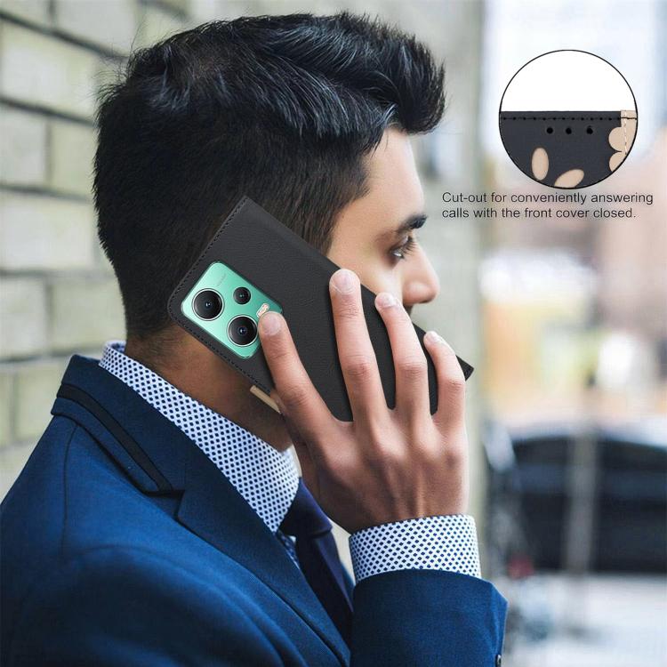 Splicing Color Hollow Flower Pattern RFID Leather Phone Case, For Xiaomi Poco X5, For Xiaomi Poco M3 Pro