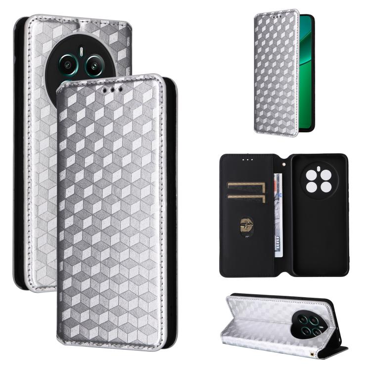 Cubic Grid Texture Flip Leather Phone Case, For Realme 12 5G / 12x 5G, For Realme Narzo 70 Pro 5G / 12+ 5G, For Realme 12 Pro 5G / 12, For Realme 12+ 5G, For Realme Note 50 4G / C5, For Realme 11 4G Global, For Realme 11 5G Global / 11X 5G             ...