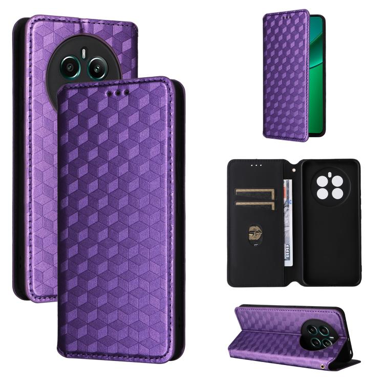 Cubic Grid Texture Flip Leather Phone Case, For Realme 12 5G / 12x 5G, For Realme Narzo 70 Pro 5G / 12+ 5G, For Realme 12 Pro 5G / 12, For Realme 12+ 5G, For Realme Note 50 4G / C5, For Realme 11 4G Global, For Realme 11 5G Global / 11X 5G             ...