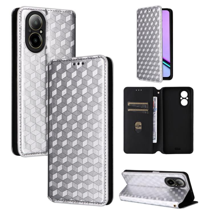 Cubic Grid Texture Flip Leather Phone Case, For Realme 14X 5G Malay / V70 / V70s, For Realme 14 5G Global, For Realme P3 Ultra 5G, For Realme 14 Pro Lite 5G, For Realme Neo7x 5G / P3 5G, For Realme P3 Pro 5G, For Realme 14 Pro+ 5G, For Realme 14 Pro 5G...