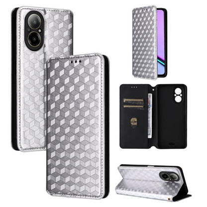 Cubic Grid Texture Flip Leather Phone Case, For Realme 14X 5G Malay / V70 / V70s, For Realme 14 5G Global, For Realme P3 Ultra 5G, For Realme 14 Pro Lite 5G, For Realme Neo7x 5G / P3 5G, For Realme P3 Pro 5G, For Realme 14 Pro+ 5G, For Realme 14 Pro 5G...