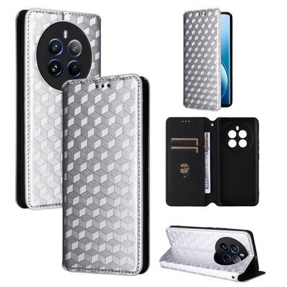 Cubic Grid Texture Flip Leather Phone Case, For Realme 12 5G / 12x 5G, For Realme Narzo 70 Pro 5G / 12+ 5G, For Realme 12 Pro 5G / 12, For Realme 12+ 5G, For Realme Note 50 4G / C5, For Realme 11 4G Global, For Realme 11 5G Global / 11X 5G             ...