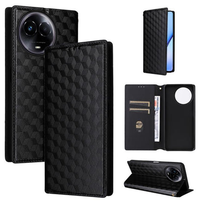 Cubic Grid Texture Flip Leather Phone Case, For Realme 12 5G / 12x 5G, For Realme Narzo 70 Pro 5G / 12+ 5G, For Realme 12 Pro 5G / 12, For Realme 12+ 5G, For Realme Note 50 4G / C5, For Realme 11 4G Global, For Realme 11 5G Global / 11X 5G             ...