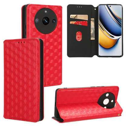 Cubic Grid Texture Flip Leather Phone Case, For Realme 12 5G / 12x 5G, For Realme Narzo 70 Pro 5G / 12+ 5G, For Realme 12 Pro 5G / 12, For Realme 12+ 5G, For Realme Note 50 4G / C5, For Realme 11 4G Global, For Realme 11 5G Global / 11X 5G             ...