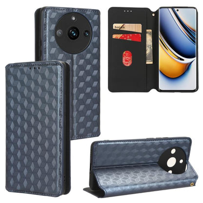 Cubic Grid Texture Flip Leather Phone Case, For Realme 12 5G / 12x 5G, For Realme Narzo 70 Pro 5G / 12+ 5G, For Realme 12 Pro 5G / 12, For Realme 12+ 5G, For Realme Note 50 4G / C5, For Realme 11 4G Global, For Realme 11 5G Global / 11X 5G             ...