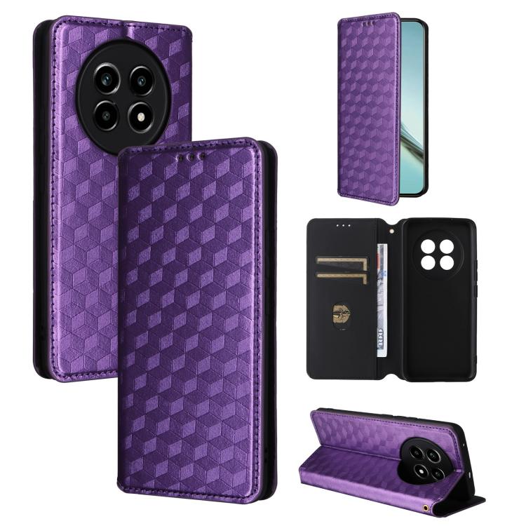 Cubic Grid Texture Flip Leather Phone Case, For Realme 14X 5G Malay / V70 / V70s, For Realme 14 5G Global, For Realme P3 Ultra 5G, For Realme 14 Pro Lite 5G, For Realme Neo7x 5G / P3 5G, For Realme P3 Pro 5G, For Realme 14 Pro+ 5G, For Realme 14 Pro 5G...