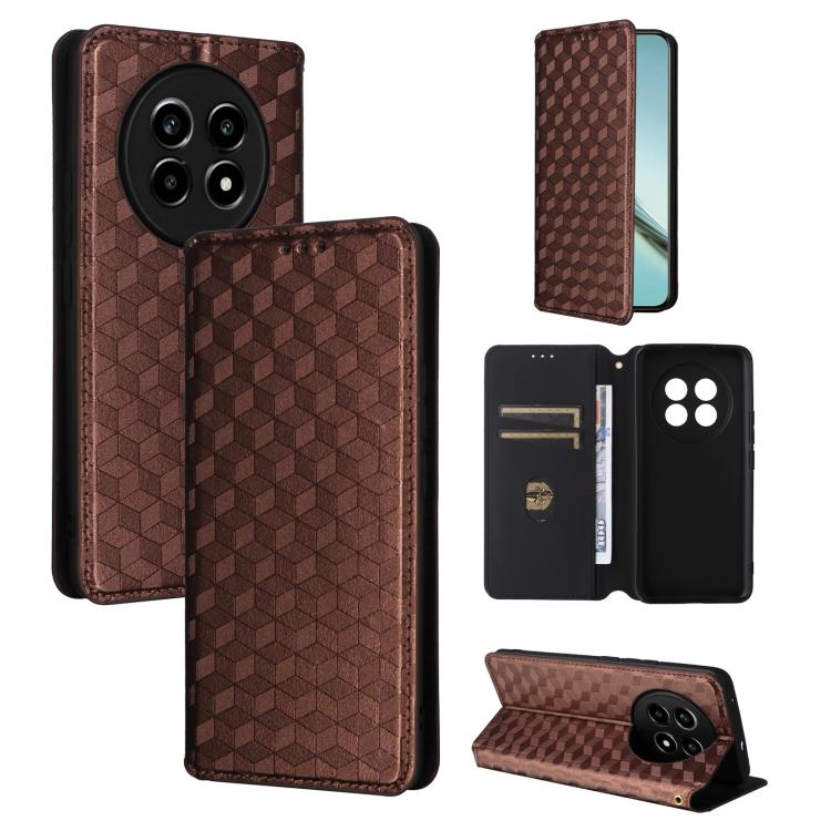 Cubic Grid Texture Flip Leather Phone Case, For Realme 14X 5G Malay / V70 / V70s, For Realme 14 5G Global, For Realme P3 Ultra 5G, For Realme 14 Pro Lite 5G, For Realme Neo7x 5G / P3 5G, For Realme P3 Pro 5G, For Realme 14 Pro+ 5G, For Realme 14 Pro 5G...