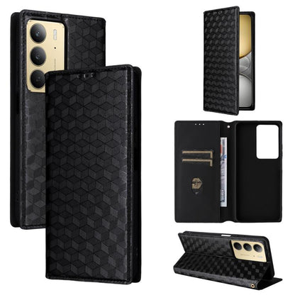 Cubic Grid Texture Flip Leather Phone Case, For Realme 14X 5G Malay / V70 / V70s, For Realme 14 5G Global, For Realme P3 Ultra 5G, For Realme 14 Pro Lite 5G, For Realme Neo7x 5G / P3 5G, For Realme P3 Pro 5G, For Realme 14 Pro+ 5G, For Realme 14 Pro 5G...