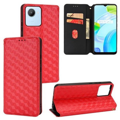 Cubic Grid Texture Flip Leather Phone Case, For Realme 12 5G / 12x 5G, For Realme Narzo 70 Pro 5G / 12+ 5G, For Realme 12 Pro 5G / 12, For Realme 12+ 5G, For Realme Note 50 4G / C5, For Realme 11 4G Global, For Realme 11 5G Global / 11X 5G             ...