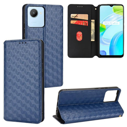 Cubic Grid Texture Flip Leather Phone Case, For Realme 12 5G / 12x 5G, For Realme Narzo 70 Pro 5G / 12+ 5G, For Realme 12 Pro 5G / 12, For Realme 12+ 5G, For Realme Note 50 4G / C5, For Realme 11 4G Global, For Realme 11 5G Global / 11X 5G             ...