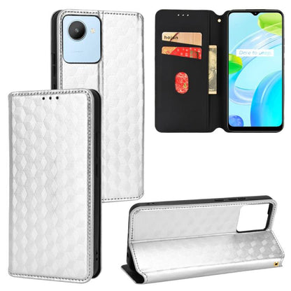 Cubic Grid Texture Flip Leather Phone Case, For Realme 12 5G / 12x 5G, For Realme Narzo 70 Pro 5G / 12+ 5G, For Realme 12 Pro 5G / 12, For Realme 12+ 5G, For Realme Note 50 4G / C5, For Realme 11 4G Global, For Realme 11 5G Global / 11X 5G             ...