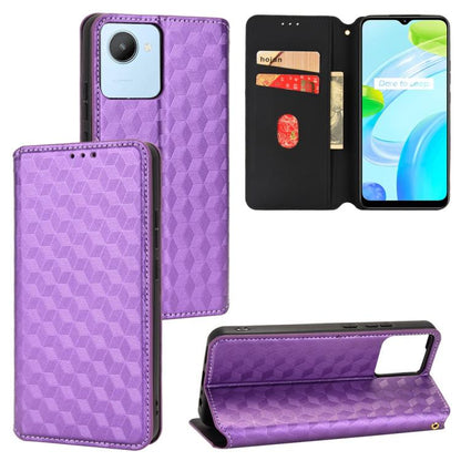 Cubic Grid Texture Flip Leather Phone Case, For Realme 12 5G / 12x 5G, For Realme Narzo 70 Pro 5G / 12+ 5G, For Realme 12 Pro 5G / 12, For Realme 12+ 5G, For Realme Note 50 4G / C5, For Realme 11 4G Global, For Realme 11 5G Global / 11X 5G             ...