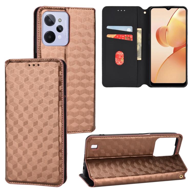 Cubic Grid Texture Flip Leather Phone Case, For Realme 12 5G / 12x 5G, For Realme Narzo 70 Pro 5G / 12+ 5G, For Realme 12 Pro 5G / 12, For Realme 12+ 5G, For Realme Note 50 4G / C5, For Realme 11 4G Global, For Realme 11 5G Global / 11X 5G             ...