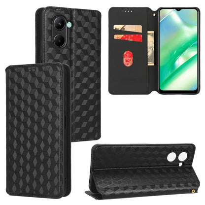 Cubic Grid Texture Flip Leather Phone Case, For Realme 12 5G / 12x 5G, For Realme Narzo 70 Pro 5G / 12+ 5G, For Realme 12 Pro 5G / 12, For Realme 12+ 5G, For Realme Note 50 4G / C5, For Realme 11 4G Global, For Realme 11 5G Global / 11X 5G             ...