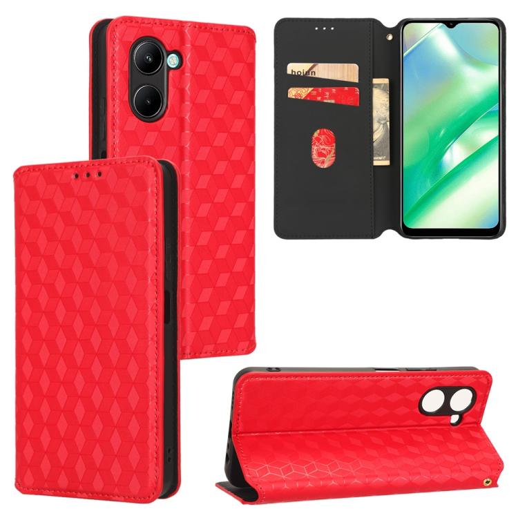 Cubic Grid Texture Flip Leather Phone Case, For Realme 12 5G / 12x 5G, For Realme Narzo 70 Pro 5G / 12+ 5G, For Realme 12 Pro 5G / 12, For Realme 12+ 5G, For Realme Note 50 4G / C5, For Realme 11 4G Global, For Realme 11 5G Global / 11X 5G             ...