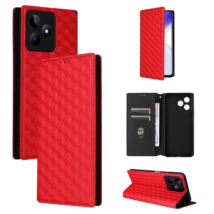 Cubic Grid Texture Flip Leather Phone Case, For Realme 12 5G / 12x 5G, For Realme Narzo 70 Pro 5G / 12+ 5G, For Realme 12 Pro 5G / 12, For Realme 12+ 5G, For Realme Note 50 4G / C5, For Realme 11 4G Global, For Realme 11 5G Global / 11X 5G             ...