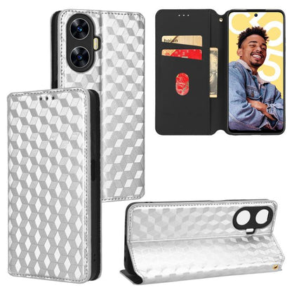 Cubic Grid Texture Flip Leather Phone Case, For Realme 12 5G / 12x 5G, For Realme Narzo 70 Pro 5G / 12+ 5G, For Realme 12 Pro 5G / 12, For Realme 12+ 5G, For Realme Note 50 4G / C5, For Realme 11 4G Global, For Realme 11 5G Global / 11X 5G             ...