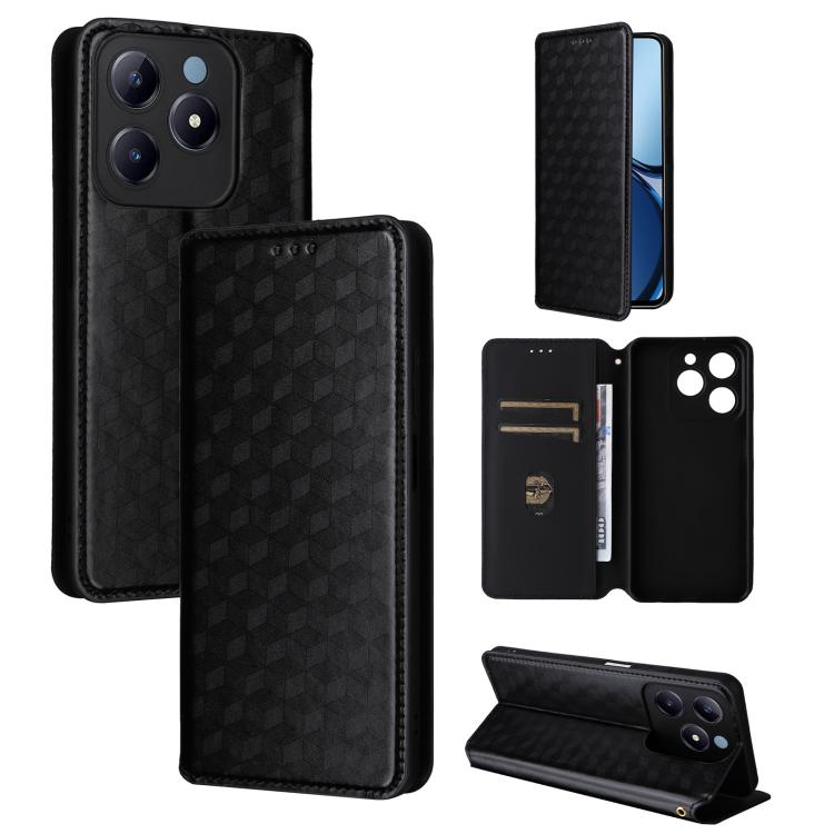 Cubic Grid Texture Flip Leather Phone Case, For Realme 14X 5G Malay / V70 / V70s, For Realme 14 5G Global, For Realme P3 Ultra 5G, For Realme 14 Pro Lite 5G, For Realme Neo7x 5G / P3 5G, For Realme P3 Pro 5G, For Realme 14 Pro+ 5G, For Realme 14 Pro 5G...