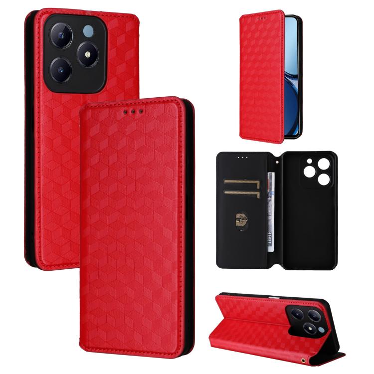 Cubic Grid Texture Flip Leather Phone Case, For Realme 14X 5G Malay / V70 / V70s, For Realme 14 5G Global, For Realme P3 Ultra 5G, For Realme 14 Pro Lite 5G, For Realme Neo7x 5G / P3 5G, For Realme P3 Pro 5G, For Realme 14 Pro+ 5G, For Realme 14 Pro 5G...
