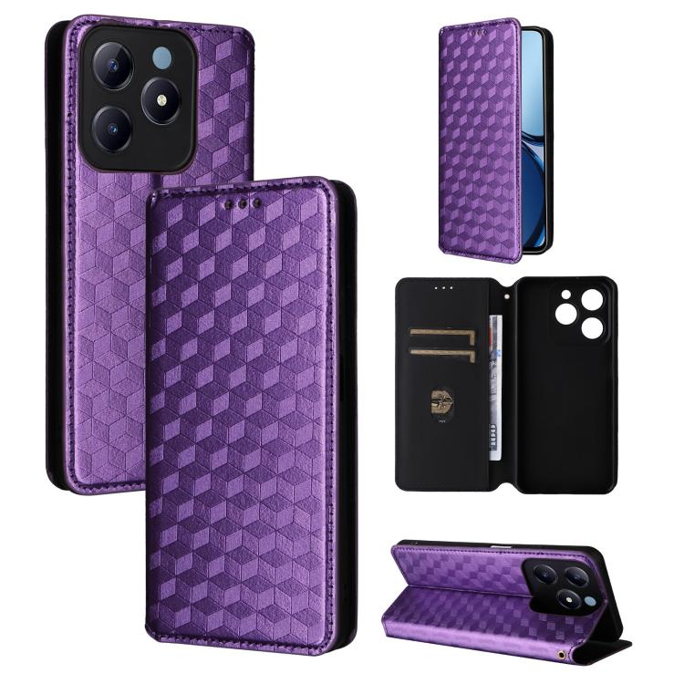 Cubic Grid Texture Flip Leather Phone Case, For Realme 14X 5G Malay / V70 / V70s, For Realme 14 5G Global, For Realme P3 Ultra 5G, For Realme 14 Pro Lite 5G, For Realme Neo7x 5G / P3 5G, For Realme P3 Pro 5G, For Realme 14 Pro+ 5G, For Realme 14 Pro 5G...