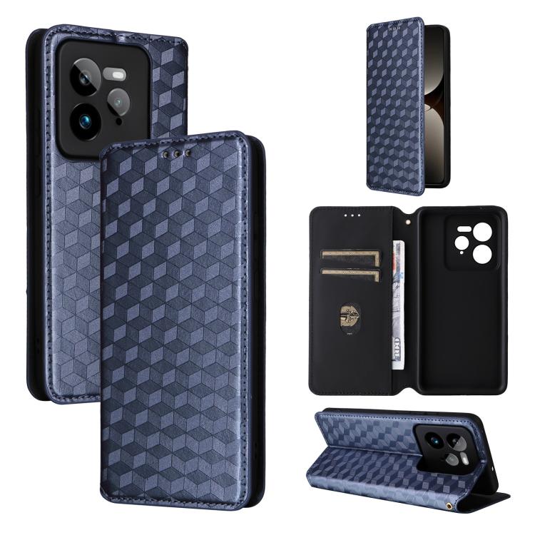 Cubic Grid Texture Flip Leather Phone Case, For Realme 14X 5G Malay / V70 / V70s, For Realme 14 5G Global, For Realme P3 Ultra 5G, For Realme 14 Pro Lite 5G, For Realme Neo7x 5G / P3 5G, For Realme P3 Pro 5G, For Realme 14 Pro+ 5G, For Realme 14 Pro 5G...