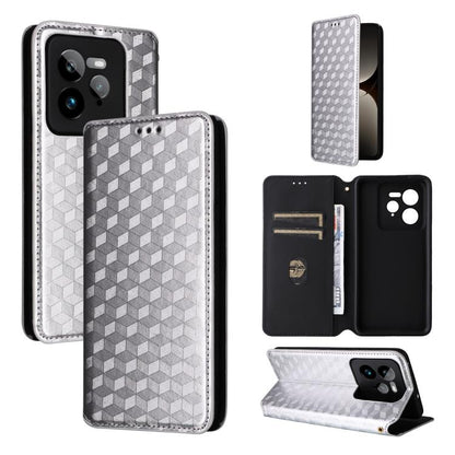 Cubic Grid Texture Flip Leather Phone Case, For Realme 14X 5G Malay / V70 / V70s, For Realme 14 5G Global, For Realme P3 Ultra 5G, For Realme 14 Pro Lite 5G, For Realme Neo7x 5G / P3 5G, For Realme P3 Pro 5G, For Realme 14 Pro+ 5G, For Realme 14 Pro 5G...
