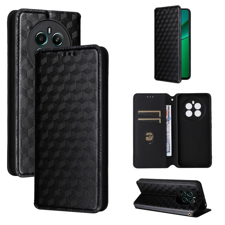 Cubic Grid Texture Flip Leather Phone Case, For Realme 12 5G / 12x 5G, For Realme Narzo 70 Pro 5G / 12+ 5G, For Realme 12 Pro 5G / 12, For Realme 12+ 5G, For Realme Note 50 4G / C5, For Realme 11 4G Global, For Realme 11 5G Global / 11X 5G             ...